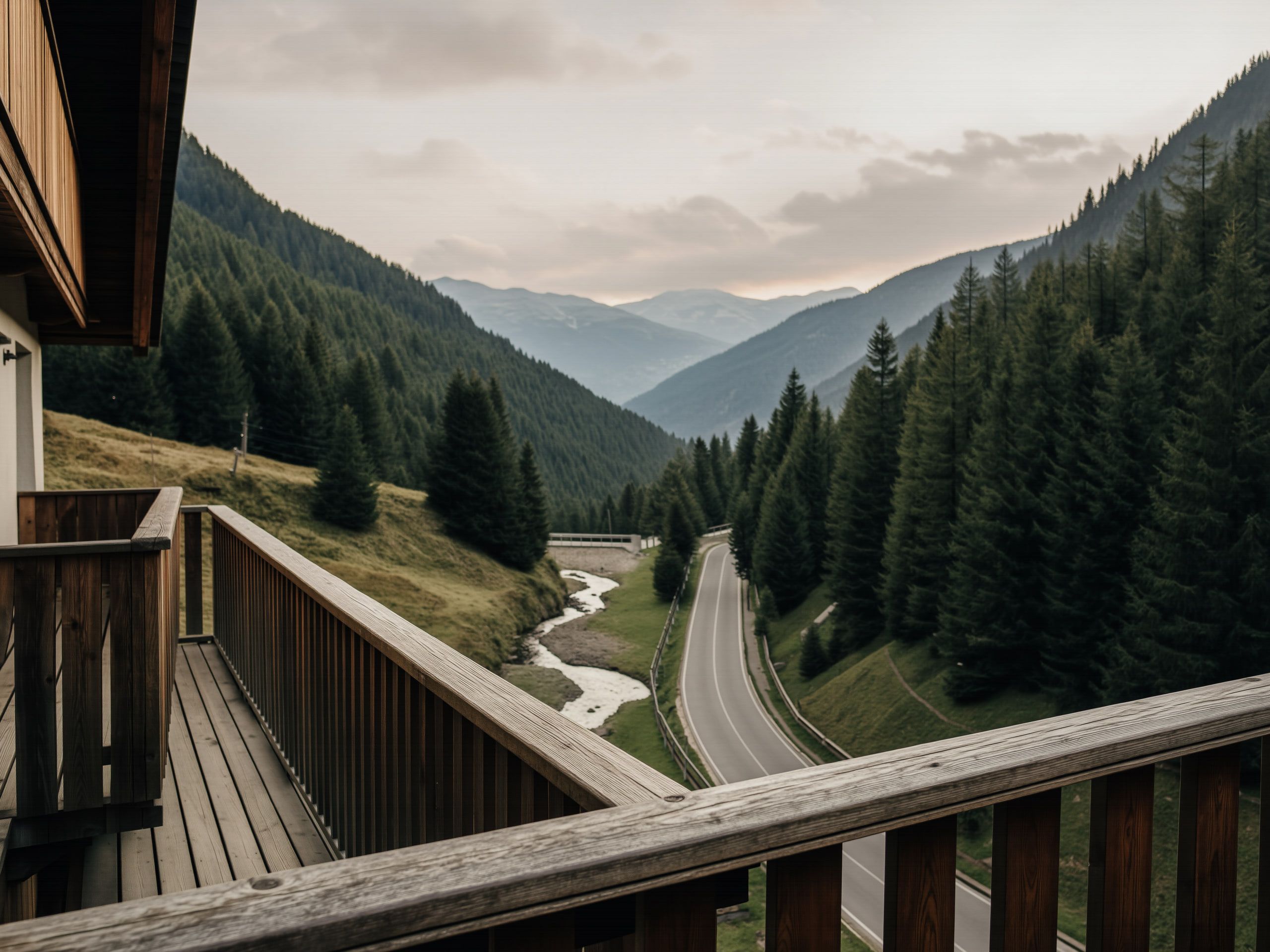 Blick vom Balkon talabwärts über Zug